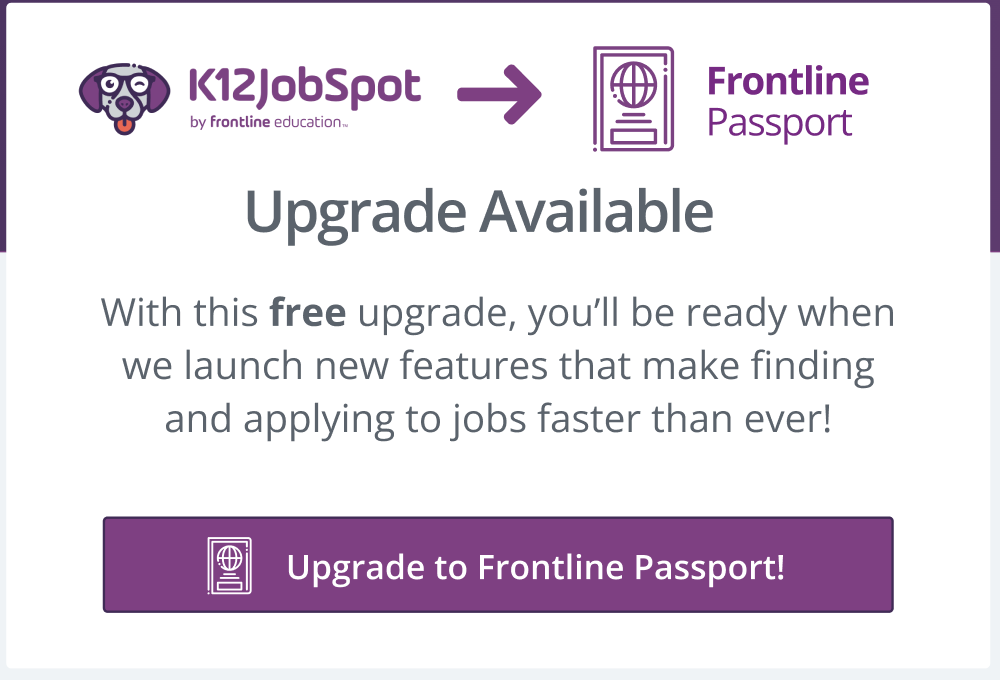 K12JobSpot account migrating to Frontline